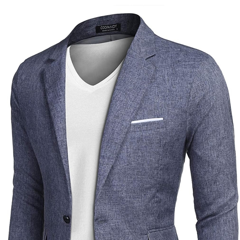 Men's Blazer One Button Slim Fit Lightweight Casual Size Medium